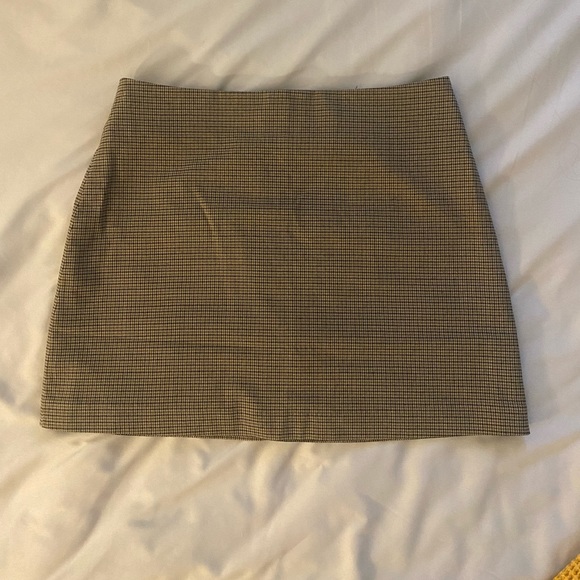 H&M brown/black plaid A Line skirt - Picture 1 of 4